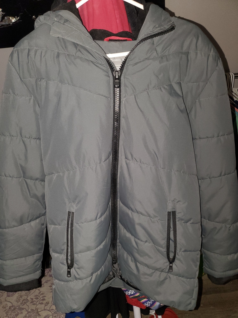 Michael Kors Boys Hooded Puffer Jacket in Gray 14/16
